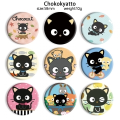 58mm 10 Styles Sanrio Chokokyatto Cartoon Pin Anime Tinplate Brooch