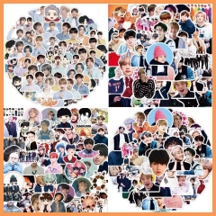 150张BTS卡通涂鸦贴纸跨境装饰洗衣机行李箱笔记本滑板贴画批发