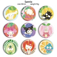 58mm 20 Styles Sanrio Cartoon Pin Anime Tinplate Brooch