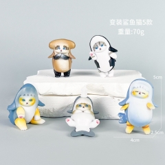 5PCS/SET 5CM Mofusand Cos Cat PVC Anime Figure