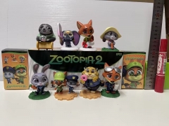 8PCS/SET 6-7CM Zootopia Cartoon Anime PVC Figures