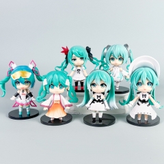 2 Styles 6PCS/SET Hatsune Miku Cartoon Surprise Blind Box Anime PVC Figure Toy