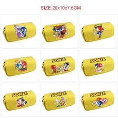 10 Styles Sonic the Hedgehog Cartoon Pencil Bag Anime Canvas Pencil Box
