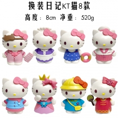 8cm 8PCS/SET Hello Kitty Cartoon Anime PVC Figures