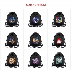 10 Styles Sonic the Hedgehog Cartoon Anime Canvas Drawstring Bag
