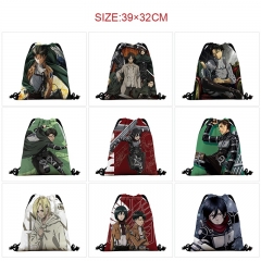 10 Styles Attack on Titan/Shingeki No Kyojin Cartoon Anime Drawstring Bag