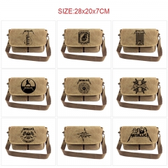 美国金属核乐队Metallica 10款  帆布卡其色挎包