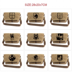 进击的巨人 10款 帆布卡其色挎包