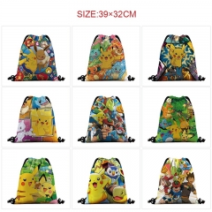 10 Styles Pokemon Cartoon Anime Drawstring Bag