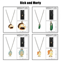 瑞克与莫蒂 动漫周边彩色滴油合金钥挂链项链