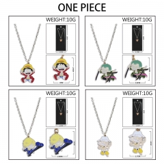 海贼王 动漫周边彩色滴油合金钥挂链项链