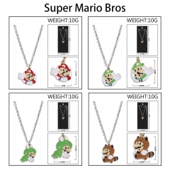 超级马里奥 动漫周边彩色滴油合金钥挂链项链