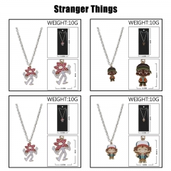 怪奇物语 动漫周边彩色滴油合金钥挂链项链