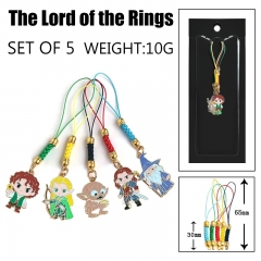 5PCS/SET The Lord of the Rings Cartoon Anime Alloy Phone Strap