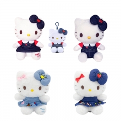 正版三丽鸥牛仔系列HelloKitty毛绒公仔挂件卡通可爱玩偶挂饰礼物