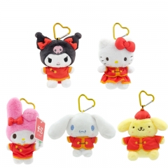 正版三丽鸥库洛米hello kitty美乐蒂毛绒挂件玩偶钥匙扣挂饰礼物
