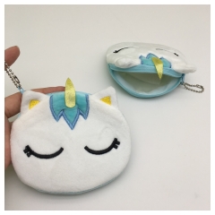 11CM 独角兽卡通毛绒零钱包耳机收纳包