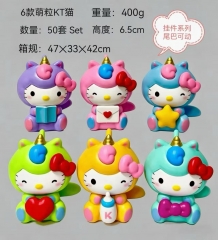 6PCS/SET 6.5cm Hello Kitty Cartoon Movable Anime PVC Figure
