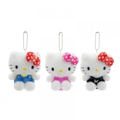 正版三丽鸥波点系列凯蒂猫Hellokitty毛绒挂件可爱人气玩偶礼物