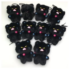 10个/14CM 日系丑萌黑猫毛绒玩具公仔玩偶包包钥匙扣娃娃机礼品