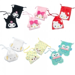正版三丽鸥Hello Kitty美乐蒂库洛米大容量毛绒束口袋可爱收纳包