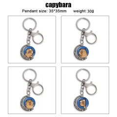 10 Styles Capybara Cartoon Double-Sided Rotation Alloy Anime Keychain
