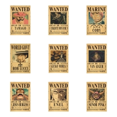 新品海贼王悬赏令129-144牛皮纸复古海报跨境电商周边动漫产品