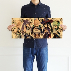 【KA059】原神 卡通动漫复古牛皮纸海报跨境地摊货源装饰画墙贴