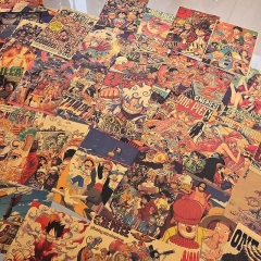 海贼王海报路飞索隆通缉令动漫牛皮纸学生宿舍卧室装饰画墙纸周边