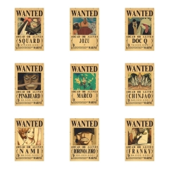 新品海贼王悬赏令129-176牛皮纸复古海报跨境电商周边动漫产品