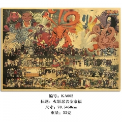 【KA002】火影忍者全家福 牛皮纸海报装饰墙纸学校文具店跨境销售