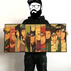 【KA046】 火影忍者鸣人伙伴一伙 大尺寸海报 复古牛皮纸系列咖