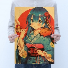 【C127】动漫从零开始的异世界复古牛皮纸漫展文具店地摊海报