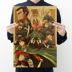 【C185】进击的巨人W款复古牛皮纸海报速卖通亚马逊WISH海报周边