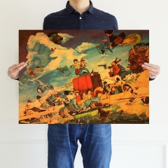 【C005A】70厘米宫崎骏热门动漫海报牛皮纸复古海报跨境装饰墙纸