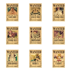 新品海贼王悬赏令87-128牛皮纸复古海报跨境电商周边动漫产品