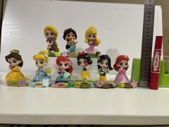 9PCS/SET 9CM Disney Princess Cartoon PVC Anime Figure