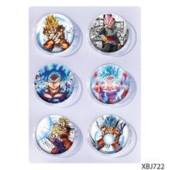 3 Styles 25MM 6PCS/SET Dragon Ball Z Cartoon Pin Anime Tinplate Brooch