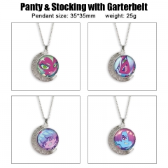 吊带袜天使 动漫双面水晶旋转宝石项链