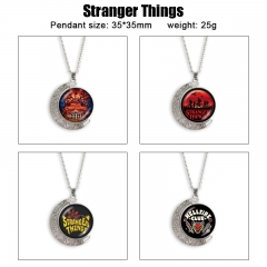 怪奇物语 动漫双面水晶旋转宝石项链