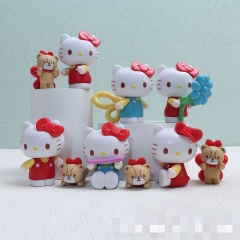 7CM 6PCS/SET Hello Kitty Cartoon Anime PVC Figures