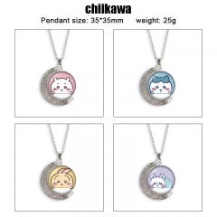 chiikawa 动漫双面水晶旋转宝石项链
