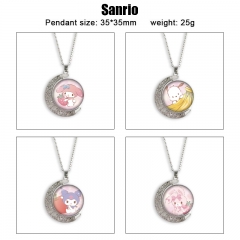 14 Styles Sanrio Cartoon Double-Sided Rotation Alloy Necklace