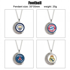 9 Styles Football Star Cartoon Double-Sided Rotation Alloy Necklace