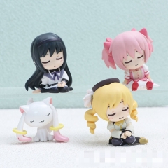 4款肩靠肩睡魔法少女小圆鹿目圆手办玩具模型娃娃机扭蛋公仔摆件