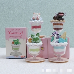 4款口袋小妖怪手办甜点乌波新叶喵冰淇淋泡芙杯玩具公仔模型摆件
