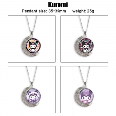 库洛米 动漫双面水晶旋转宝石项链