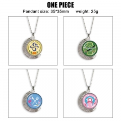 海贼王 动漫双面水晶旋转宝石项链