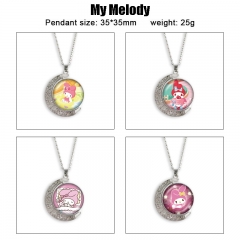 美乐蒂 动漫双面水晶旋转宝石项链