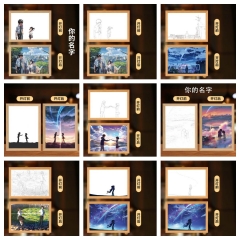 14 Styles Your Name Cartoon Anime Light Painting Night Light Led Photo Wooden Frame Lamp